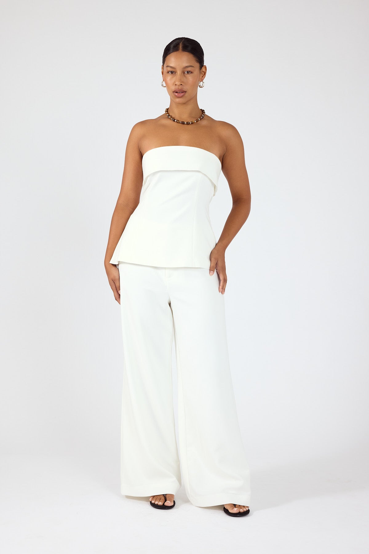 Perfect Stranger Luca Strapless Long Line Top White