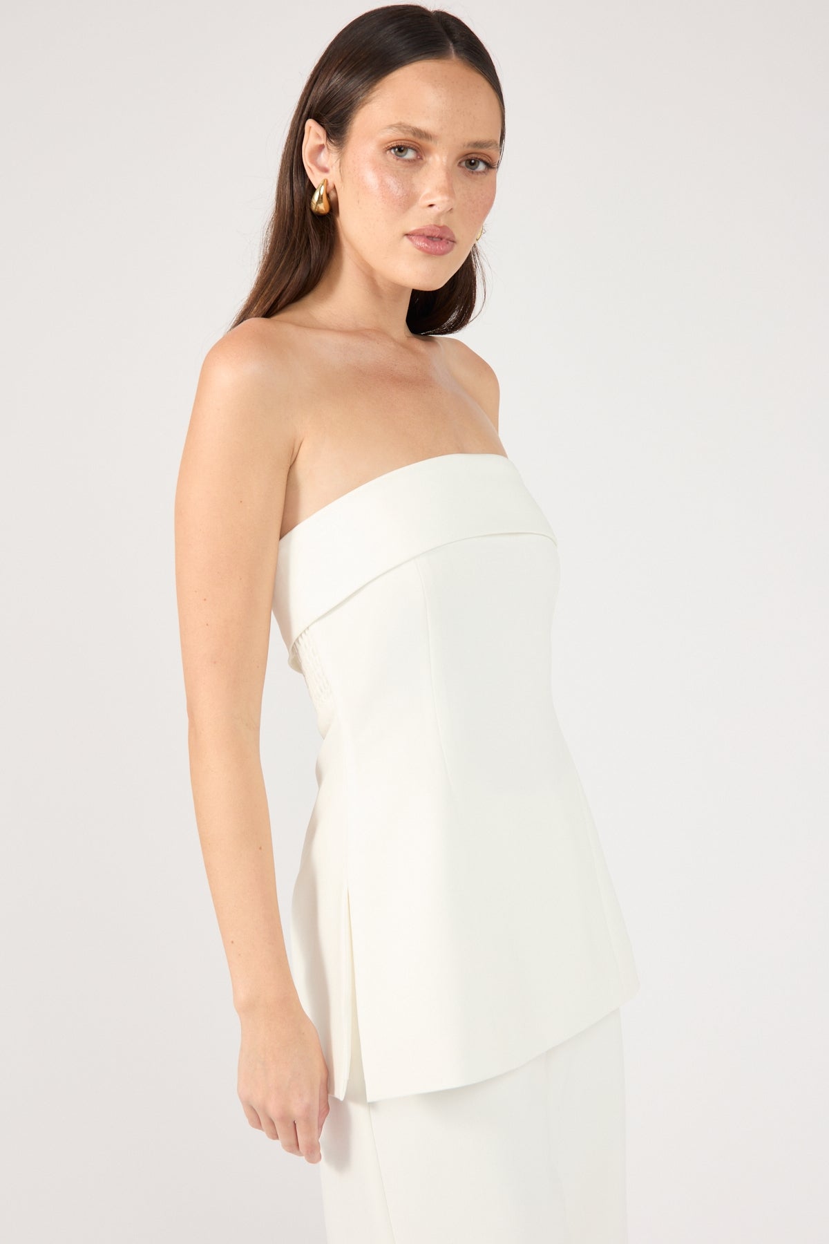 Perfect Stranger Luca Strapless Long Line Top White