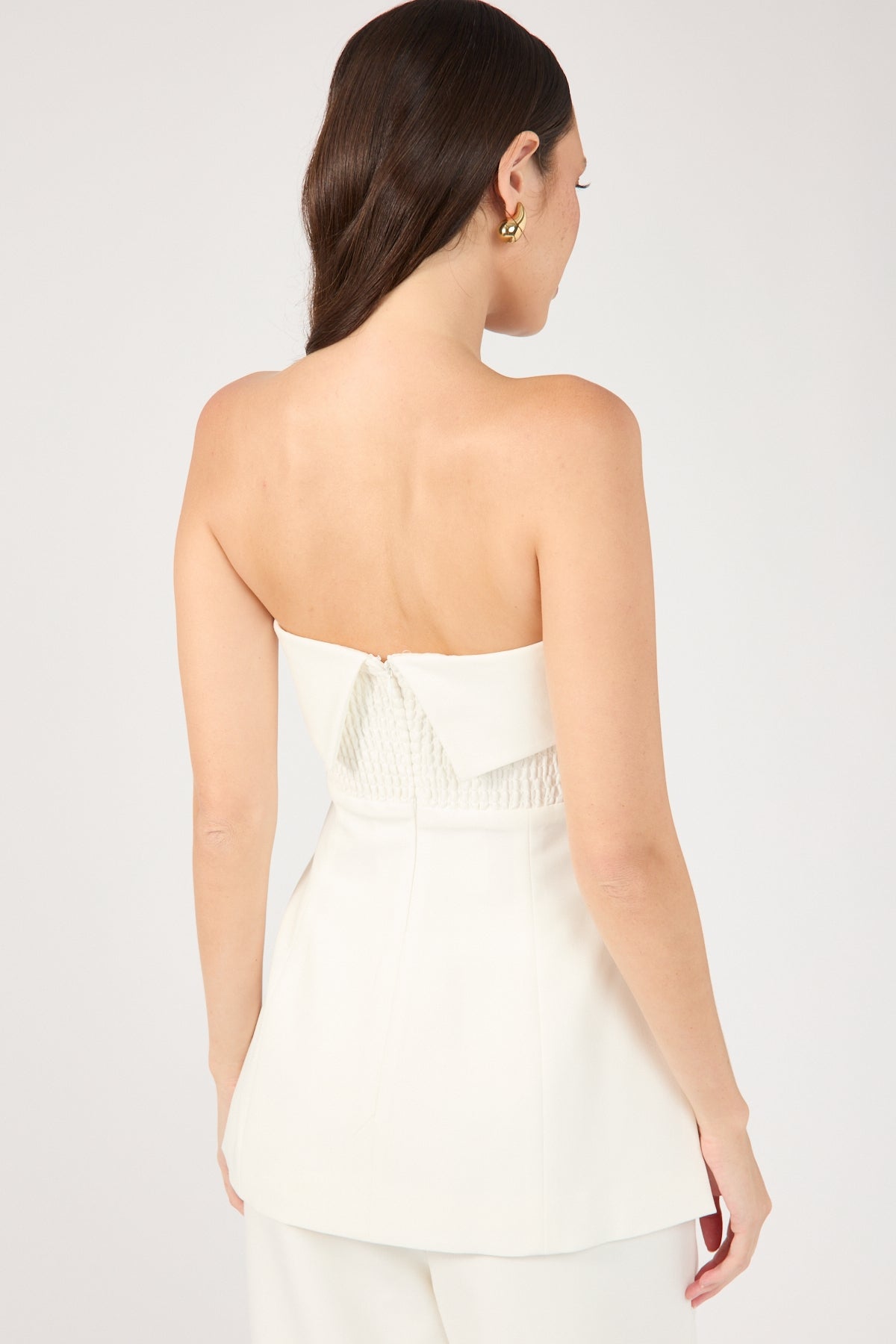 Perfect Stranger Luca Strapless Long Line Top White