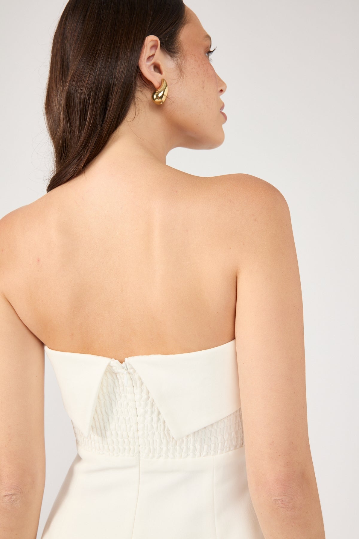 Perfect Stranger Luca Strapless Long Line Top White