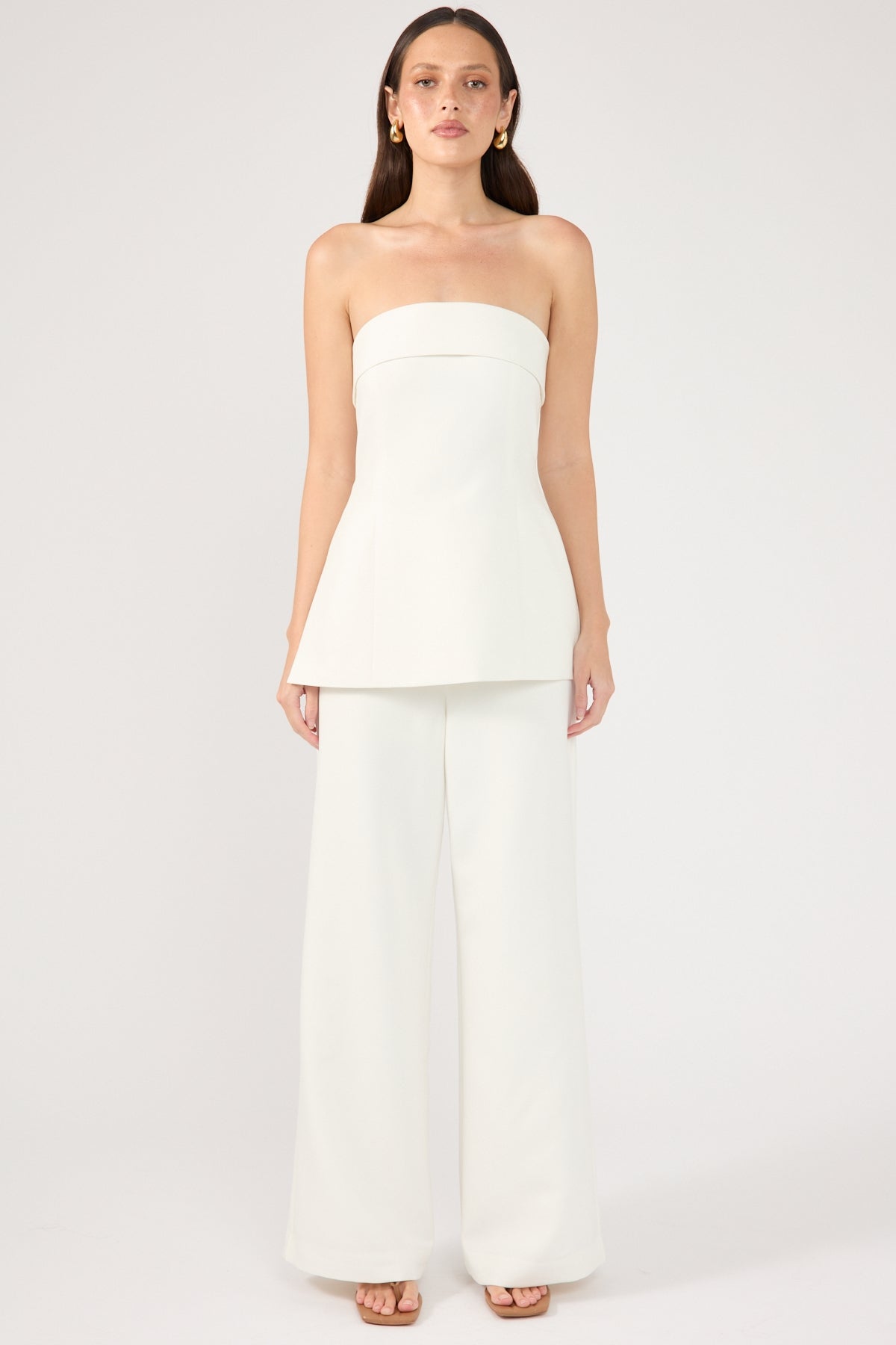 Perfect Stranger Luca Strapless Long Line Top White