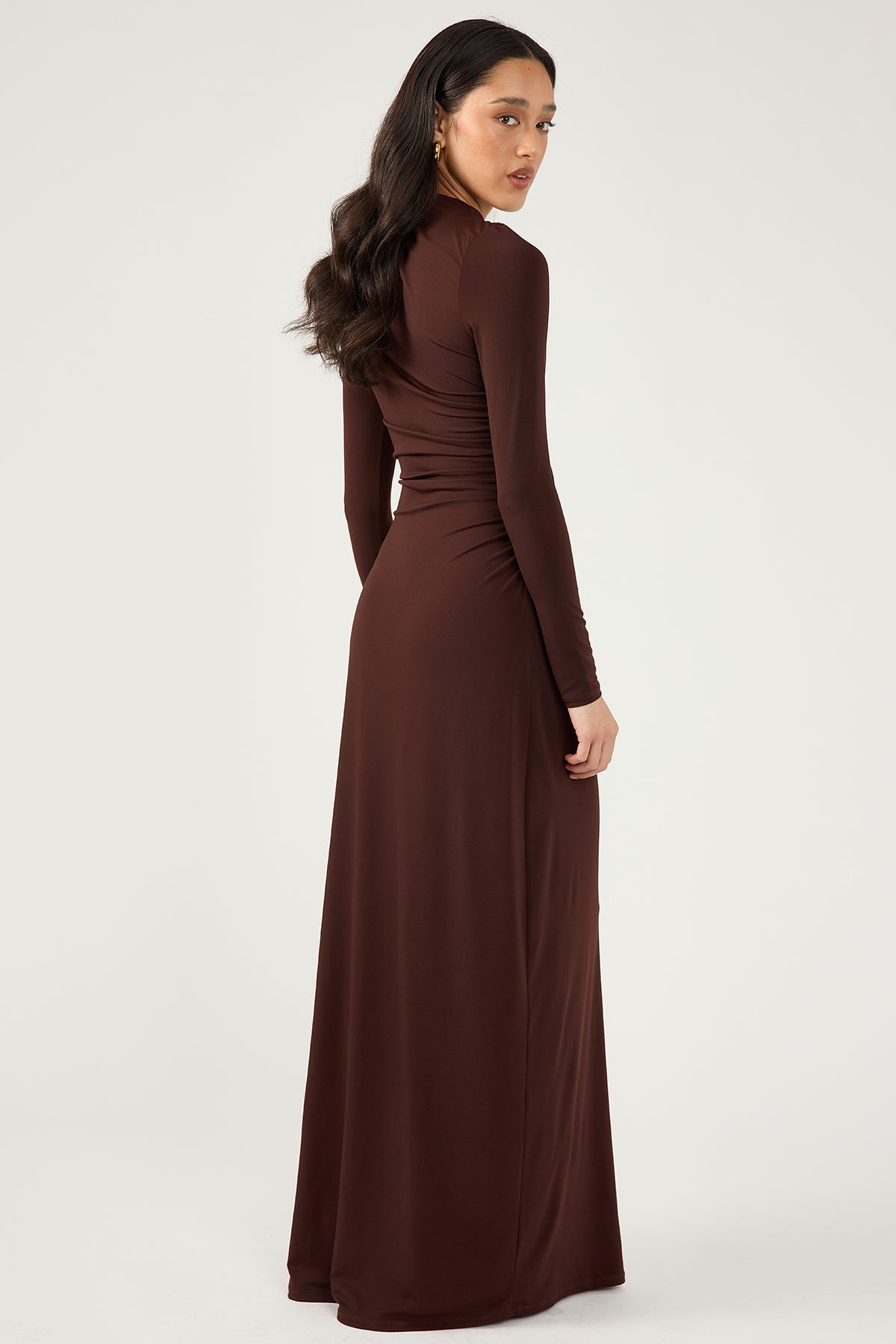 Perfect Stranger Rosie Long Sleeve Maxi Dress Brown