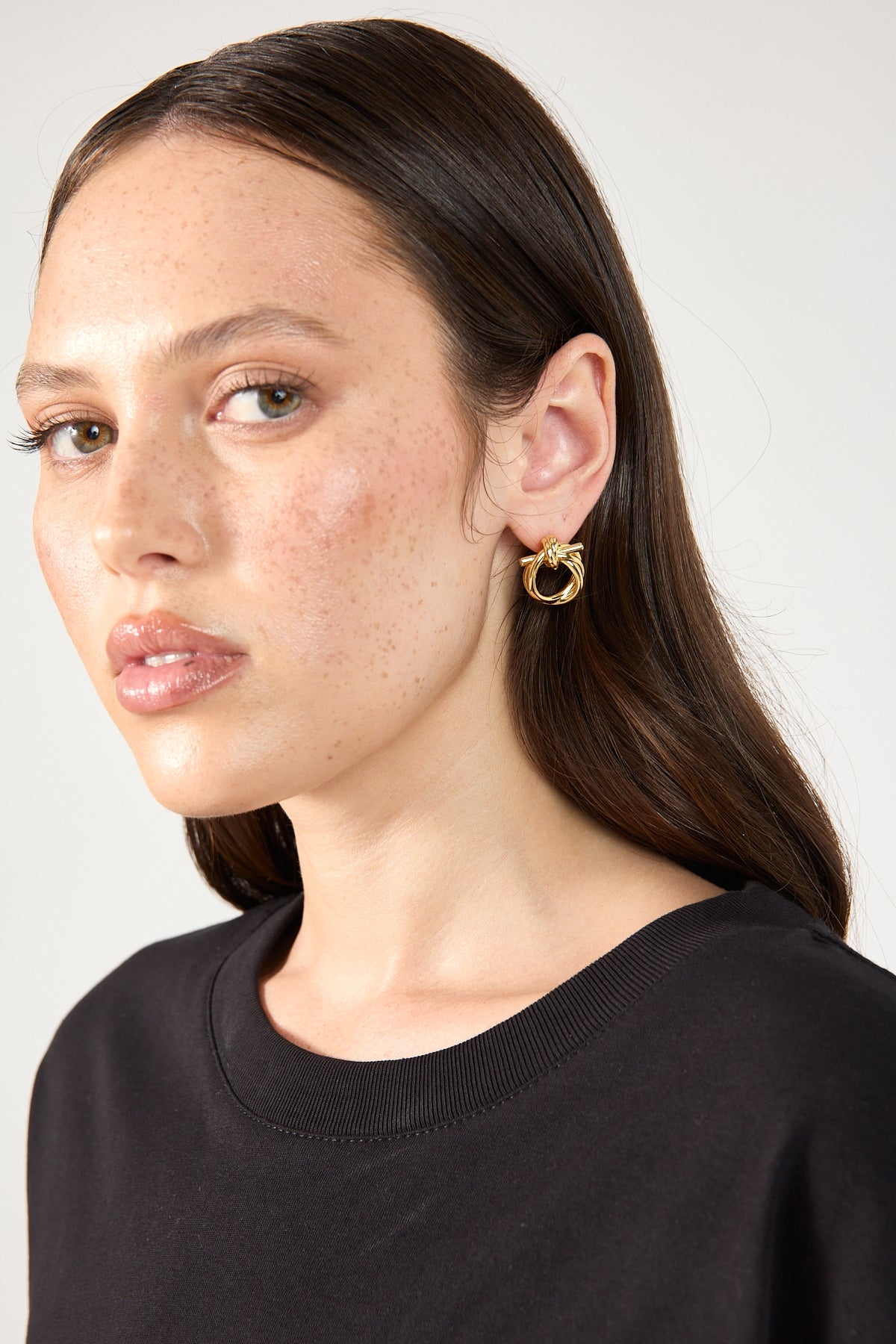 Perfect Stranger Dune Twisted Hoop Earrings 18K Gold