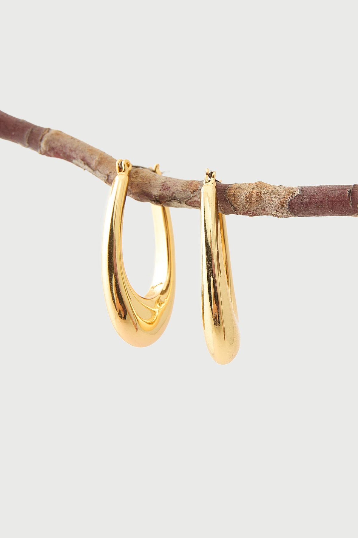 Perfect Stranger Alexandra Drop Hoop Earrings 18K Gold