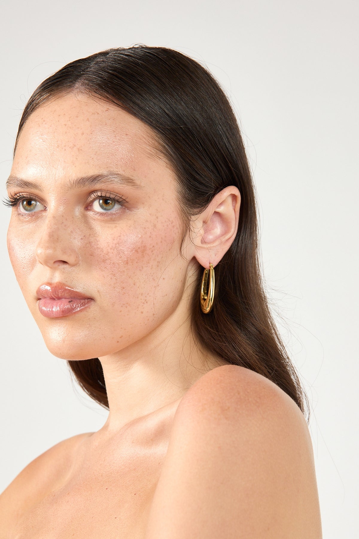 Perfect Stranger Alexandra Drop Hoop Earrings 18K Gold