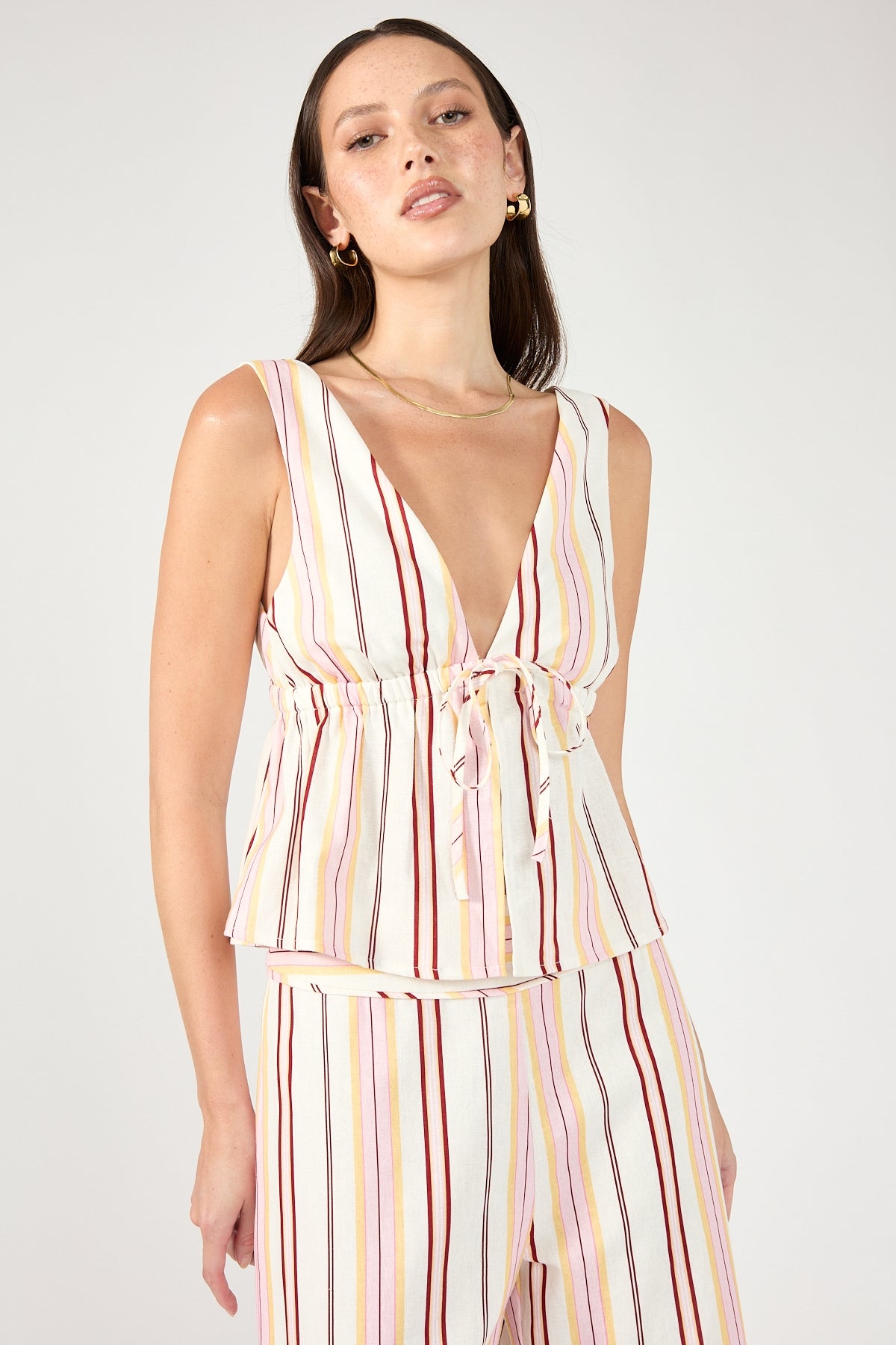 Perfect Stranger Palermo Tie Up Stripe Top Multi Stripe