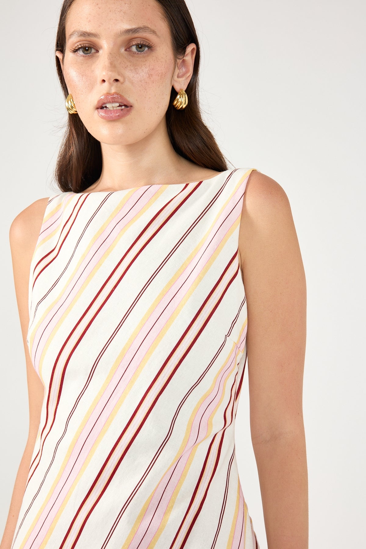 Perfect Stranger Palermo Boat Neck Stripe Maxi Dress Multi Stripe