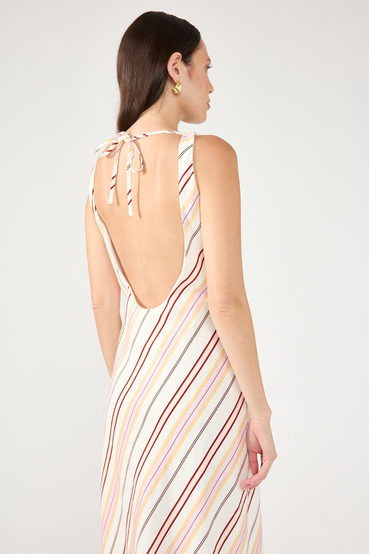 Perfect Stranger Palermo Boat Neck Stripe Maxi Dress Multi Stripe