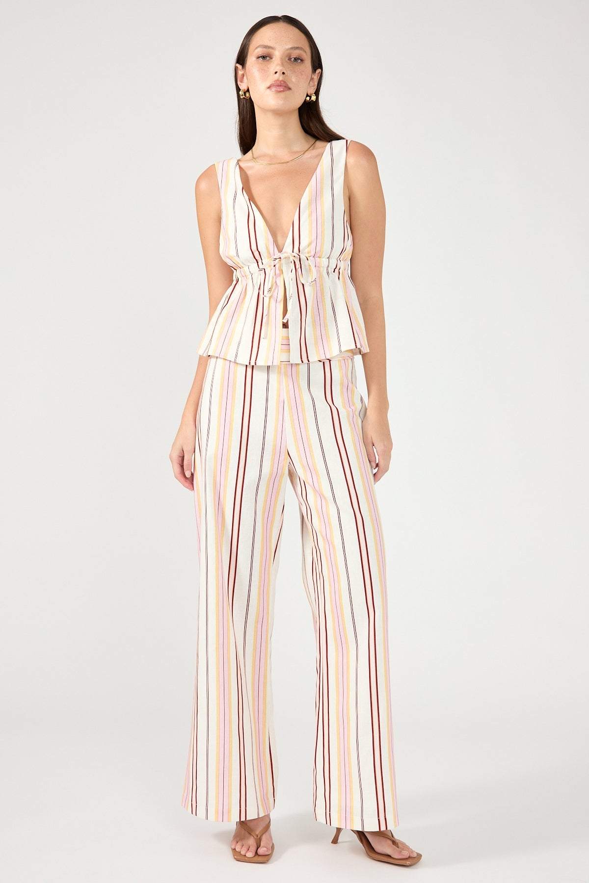 Perfect Stranger Palermo Mid Rise Stripe Pant Multi Stripe