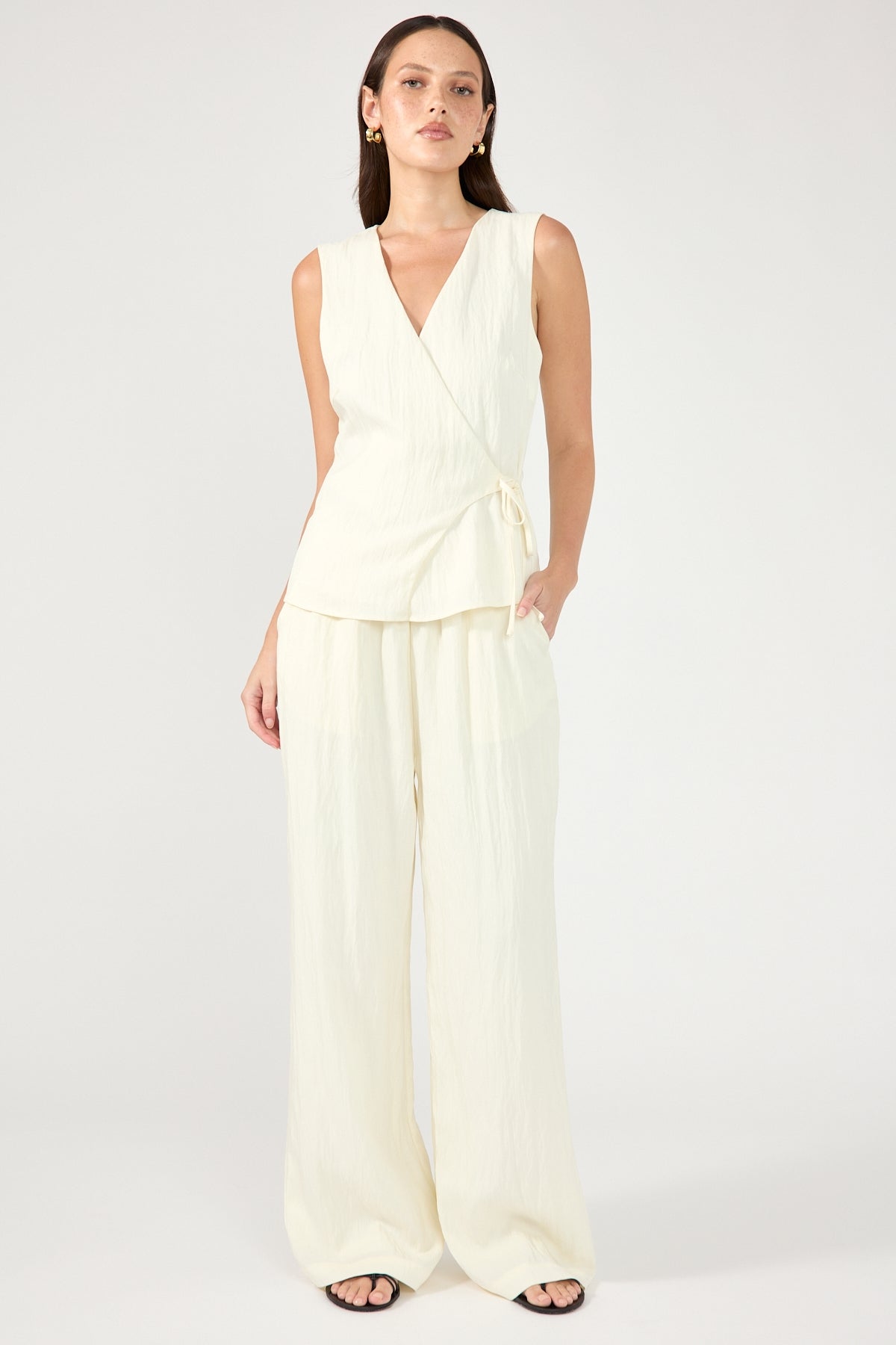 Perfect Stranger Bronte Wrap Front Top Cream