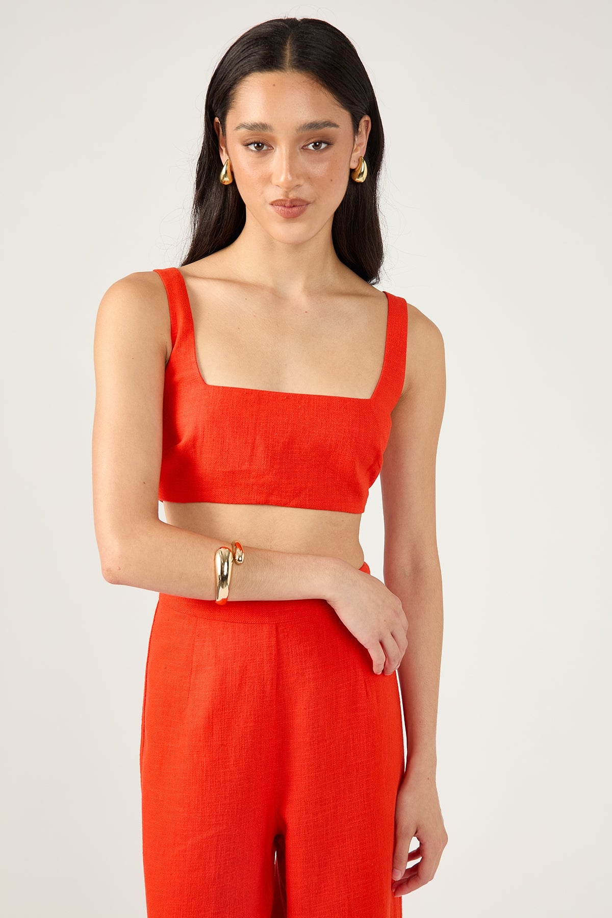 Perfect Stranger Menorca Square Neck Bralette Red