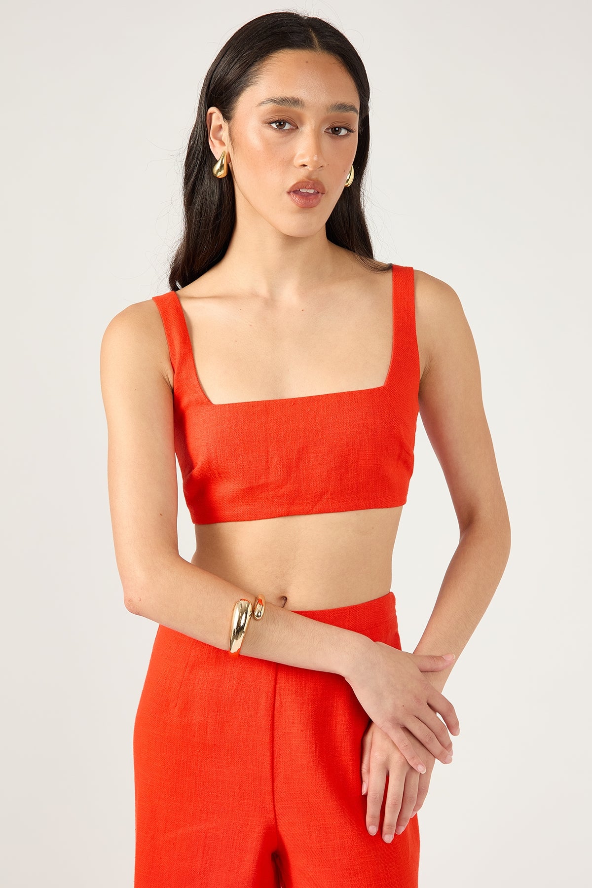 Perfect Stranger Menorca Square Neck Bralette Red