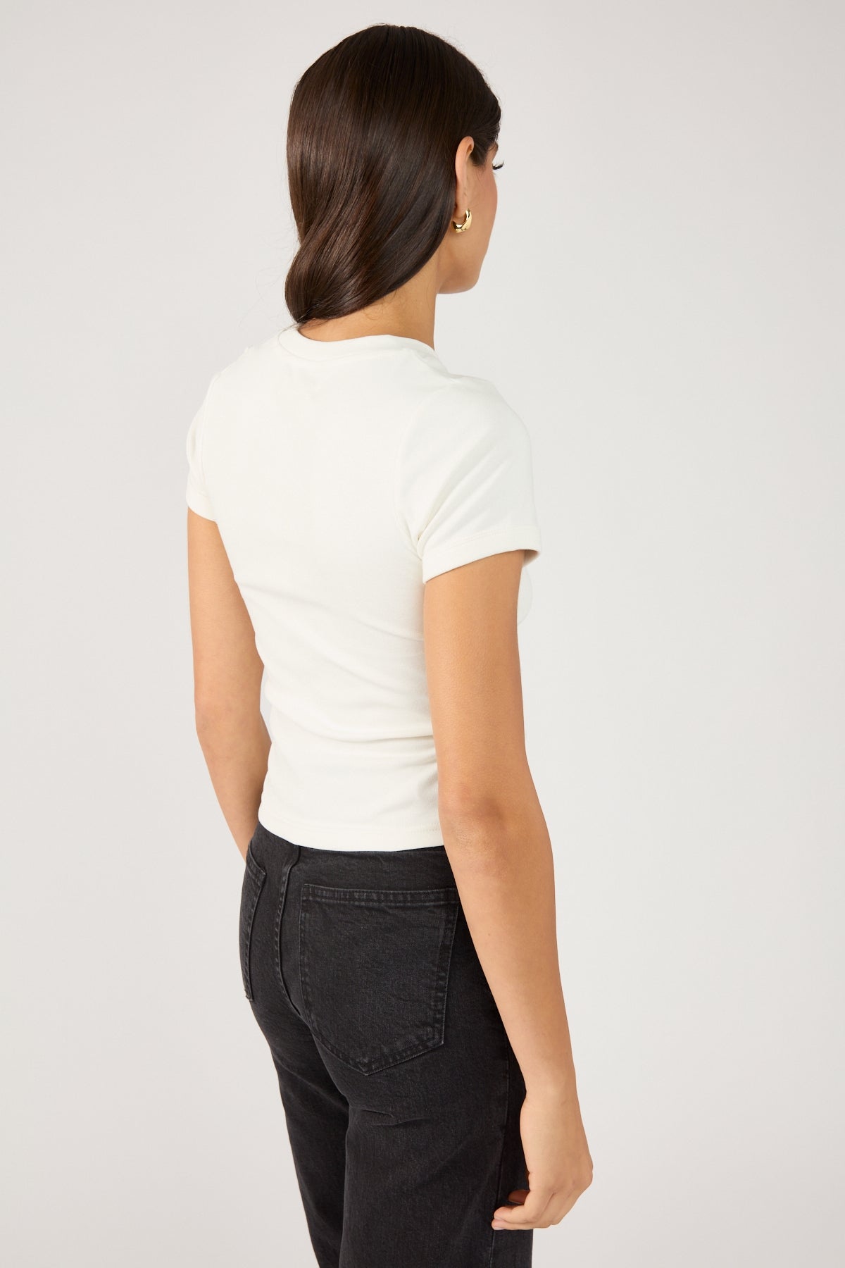 Perfect Stranger Bind Cap Sleeve Tee White