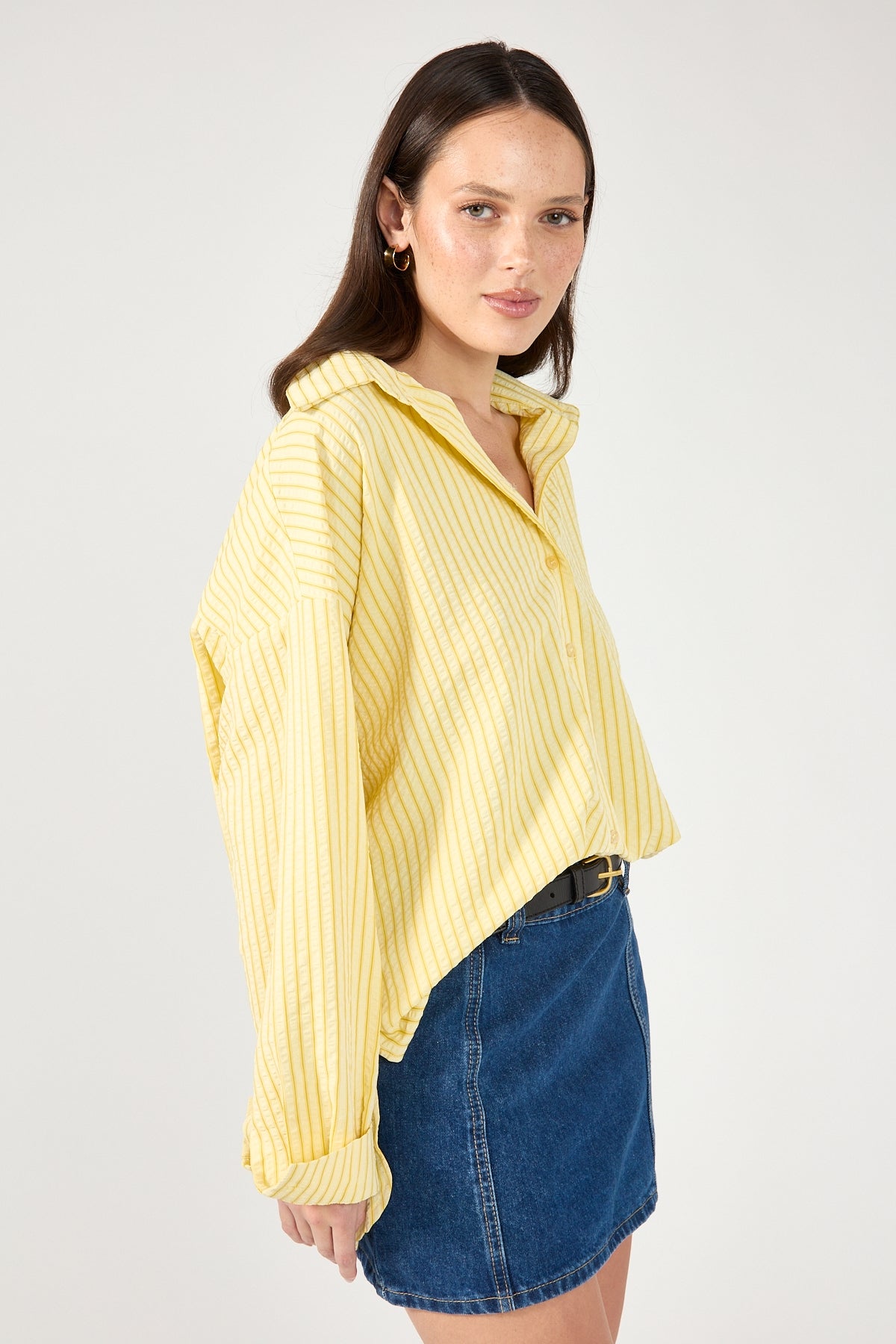 Perfect Stranger Kaili Stripe Shirt Lemon Stripe