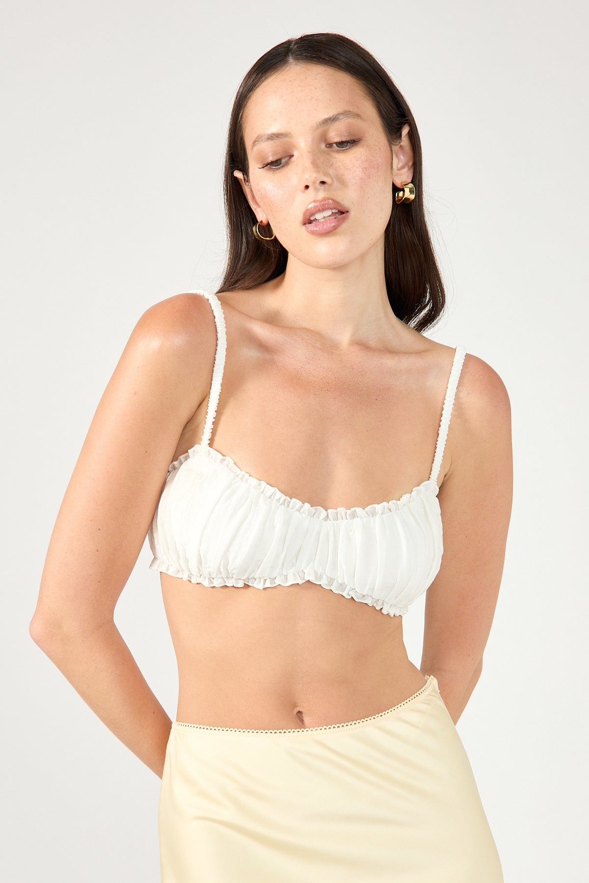 Perfect Stranger Calliope Gathered Bralette White