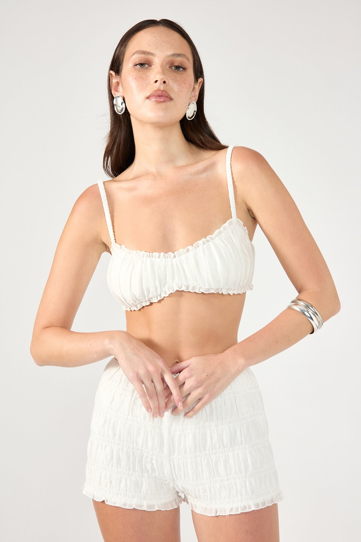 Perfect Stranger Calliope Gathered Bralette White