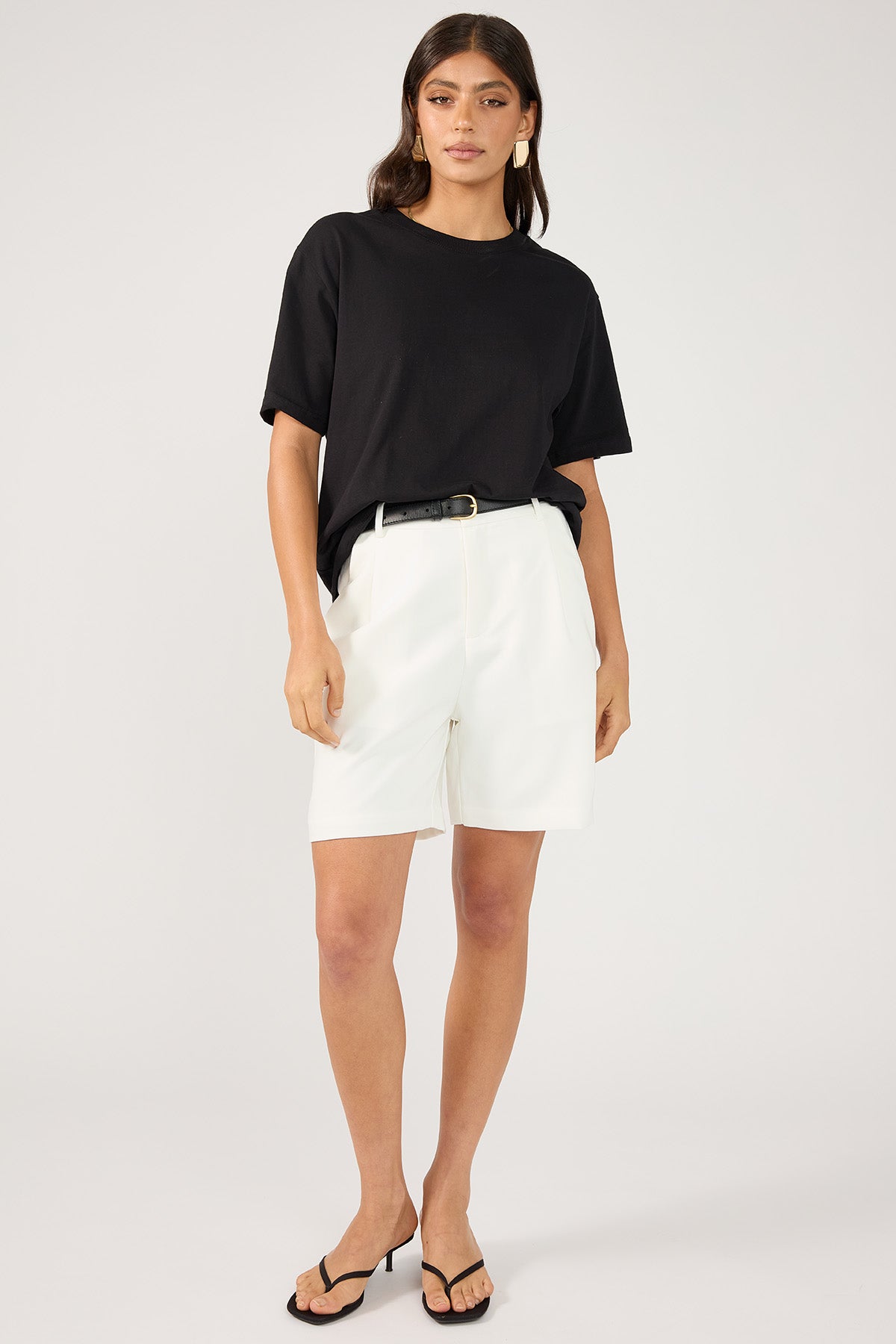 Perfect Stranger Luca Long Line Tailored Shorts White