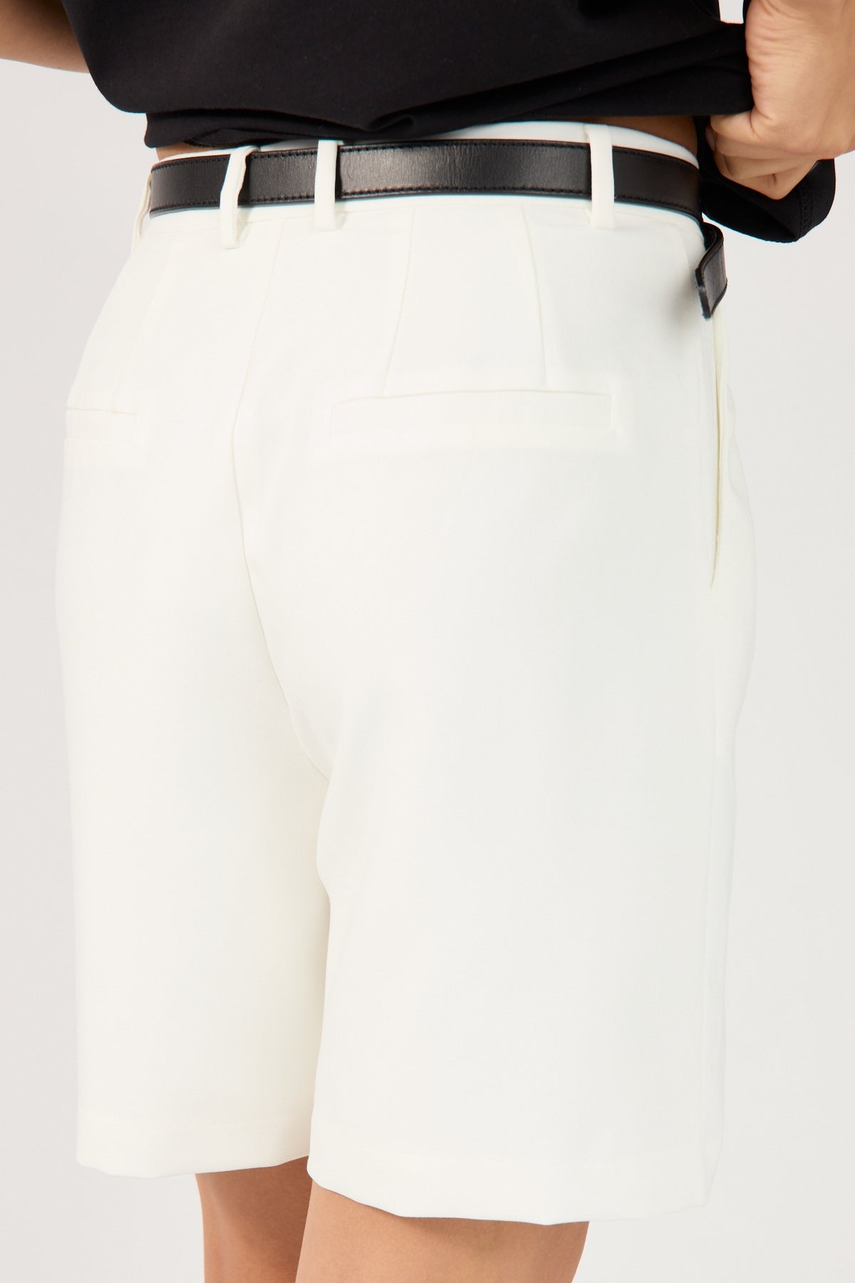 Perfect Stranger Luca Long Line Tailored Shorts White