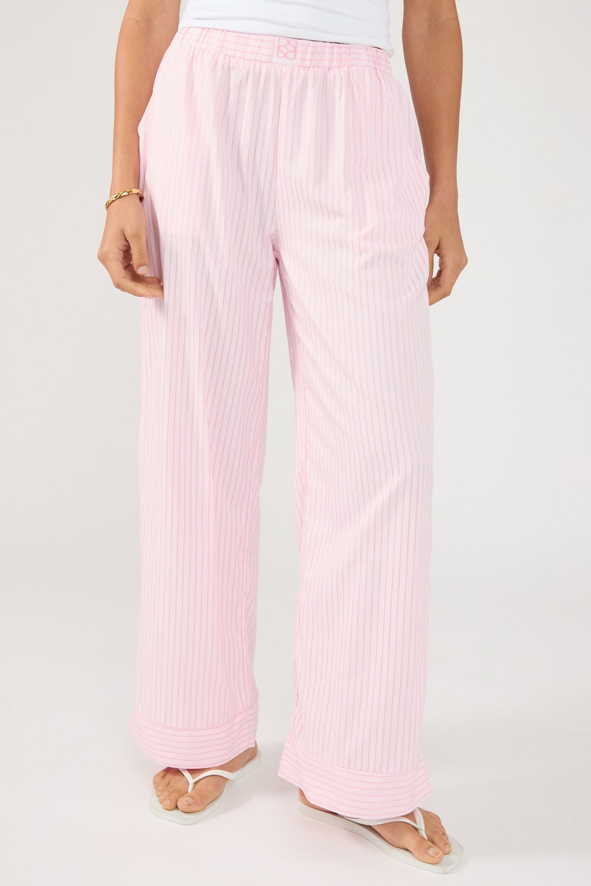 Perfect Stranger Amos Stripe Straight Leg Pant Pink Stripe