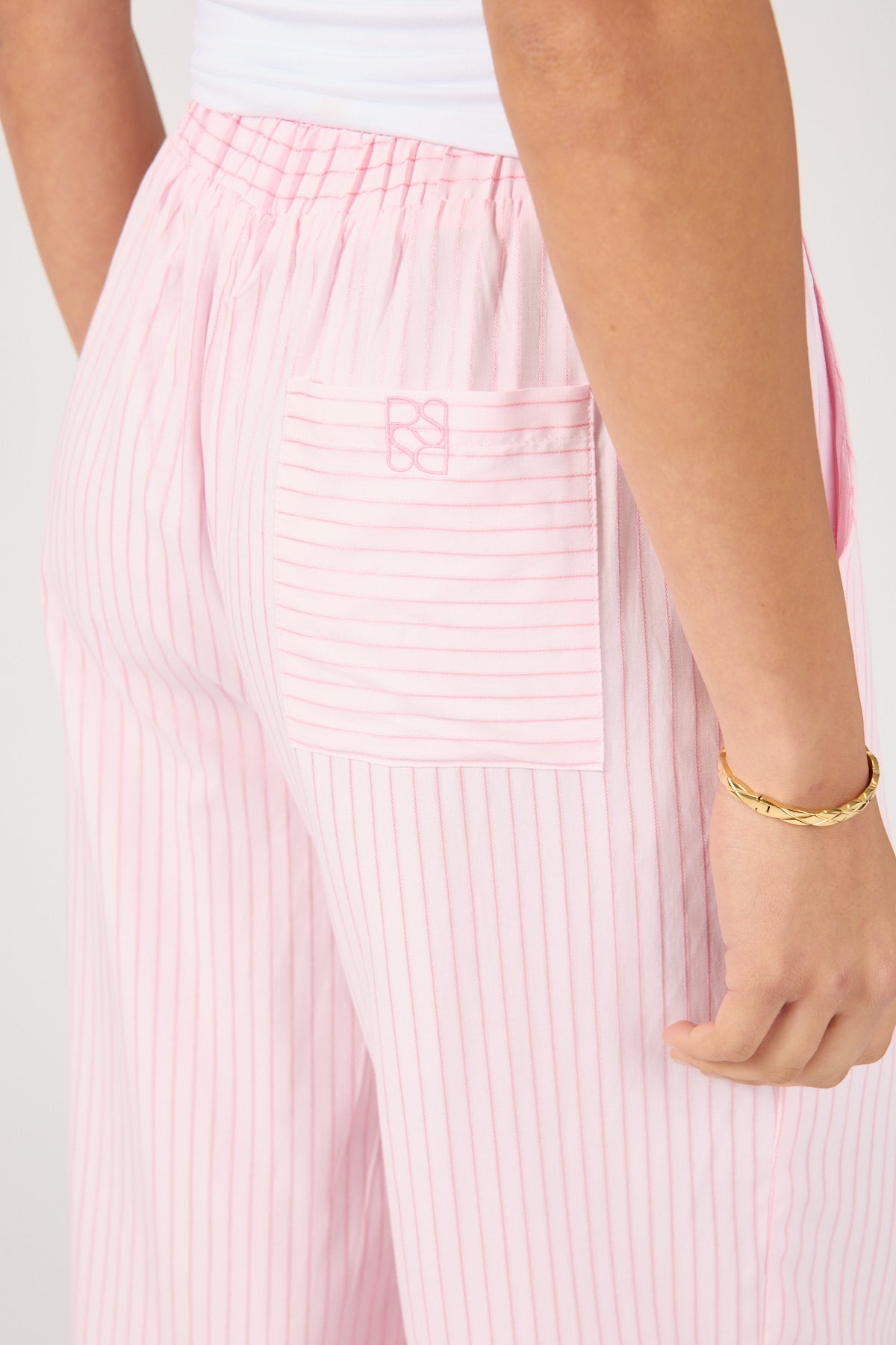 Perfect Stranger Amos Stripe Straight Leg Pant Pink Stripe