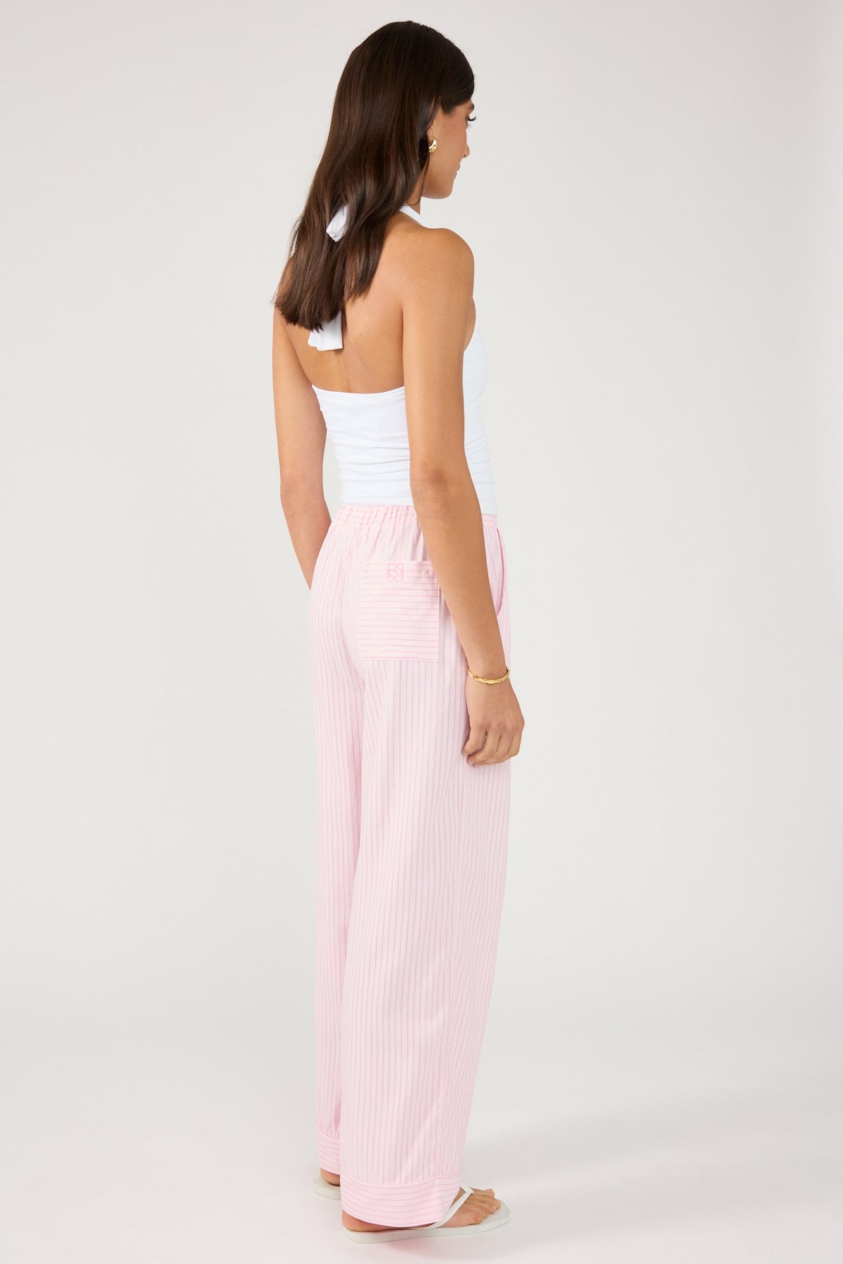 Perfect Stranger Amos Stripe Straight Leg Pant Pink Stripe