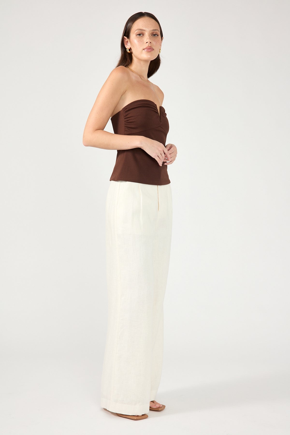 Perfect Stranger Tobago Tailored Linen Pants Cream