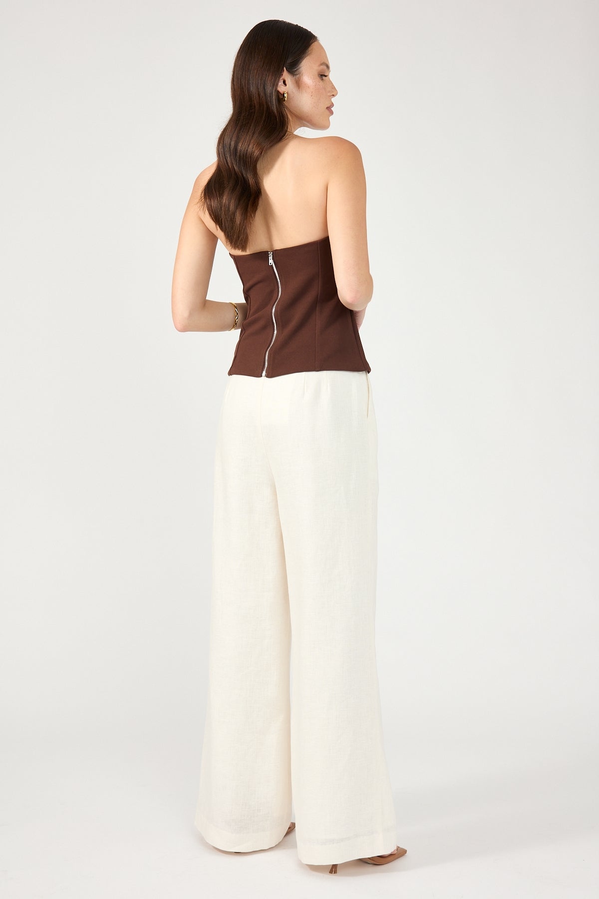 Perfect Stranger Tobago Tailored Linen Pants Cream