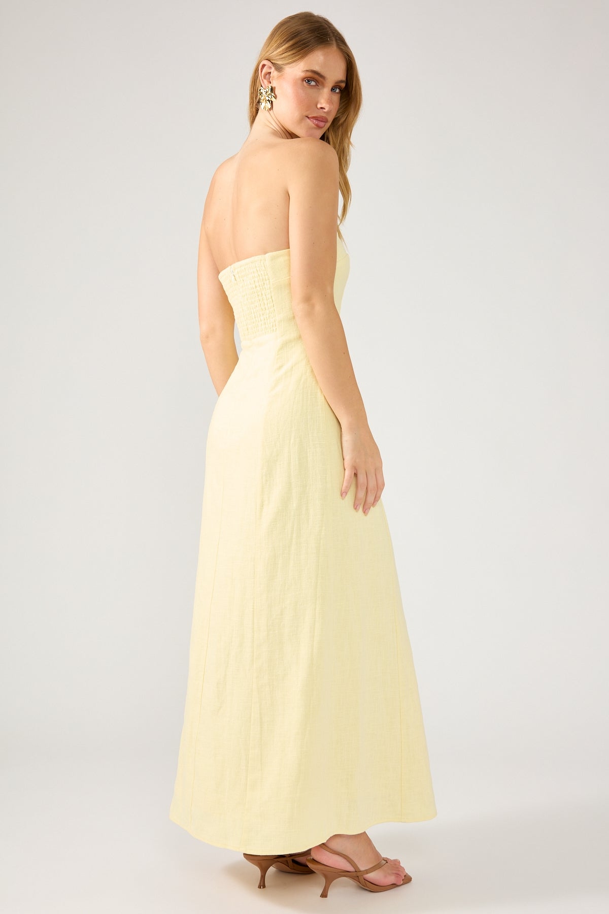 Perfect Stranger Menorca Strapless Maxi Dress Yellow