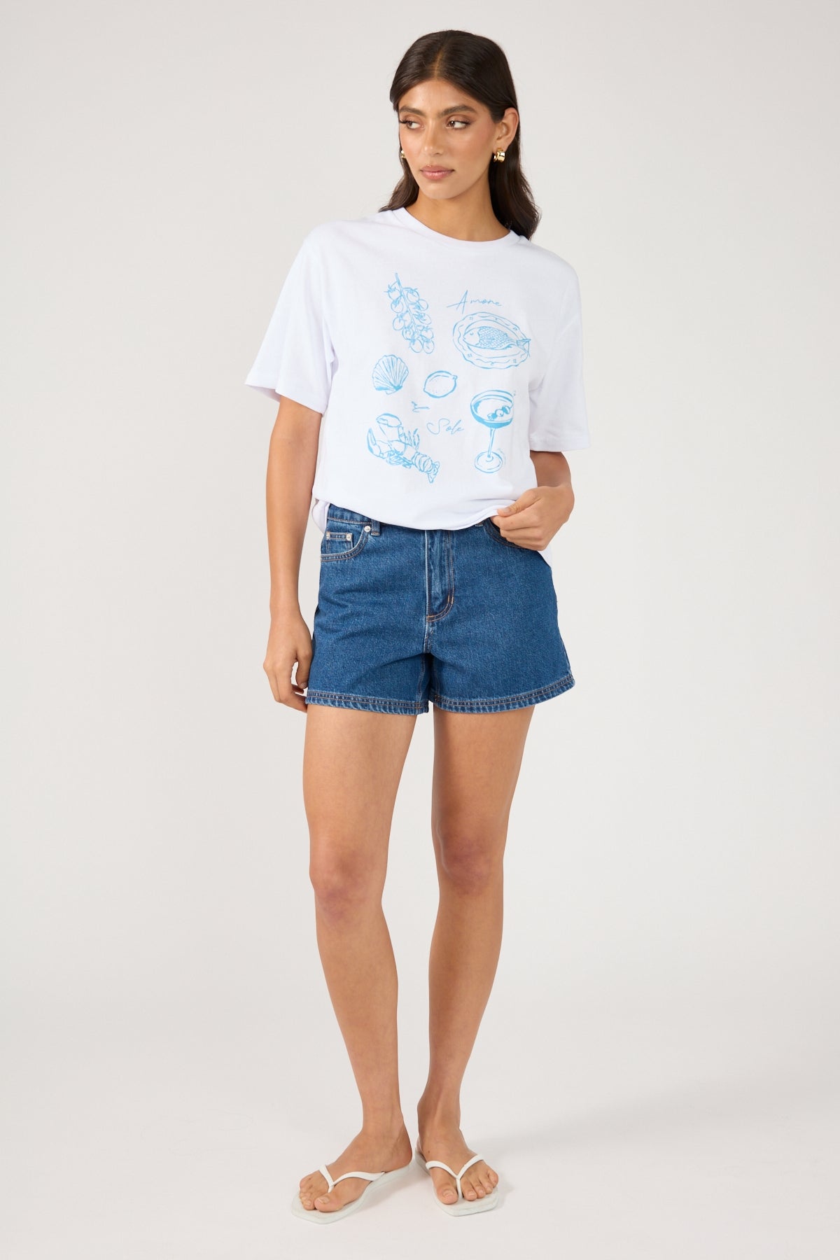 Perfect Stranger Amore Al Sole Oversized Graphic Tee White