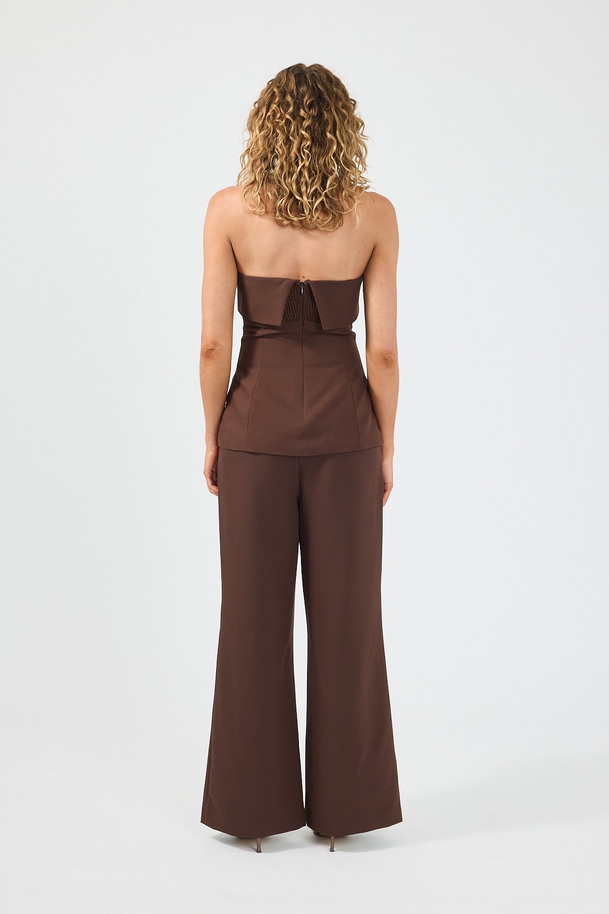 Perfect Stranger Linear Luca High Waist Tailored Pant Brown