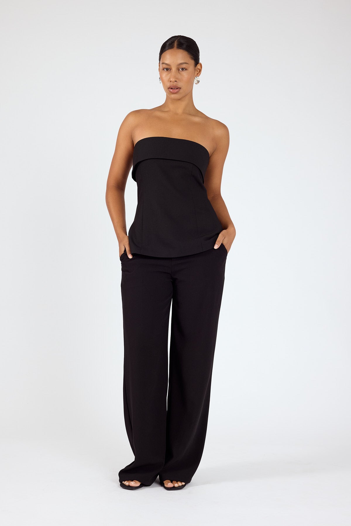 Perfect Stranger Luca Strapless Long Line Top Black