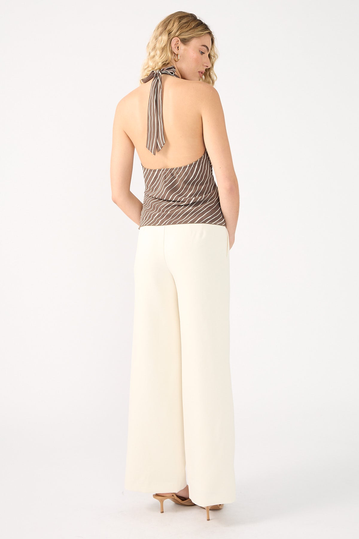 Perfect Stranger Lupa Mid Rise Pleated Pant Cream