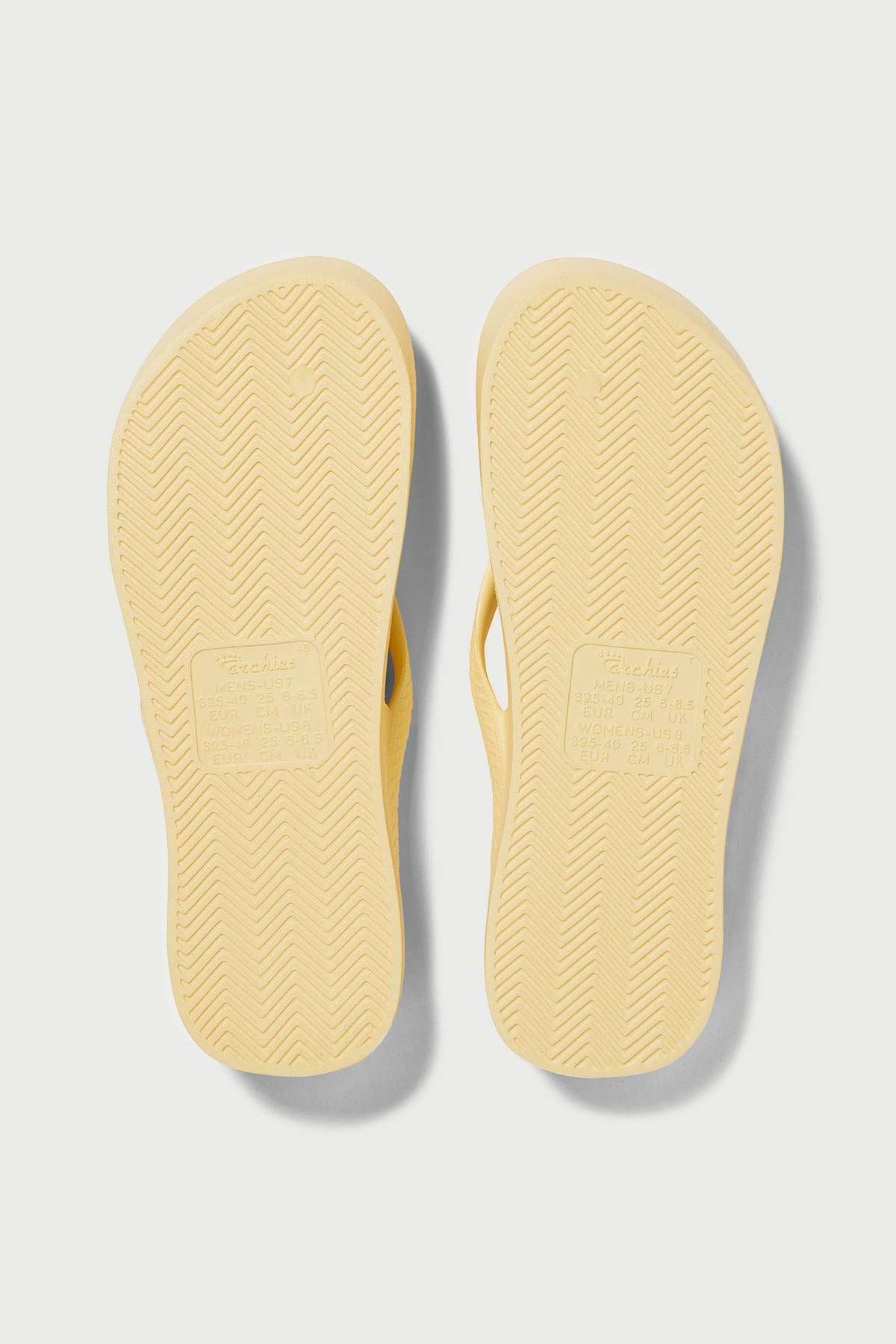 Archies Footwear Arch Support Thong Lemon
