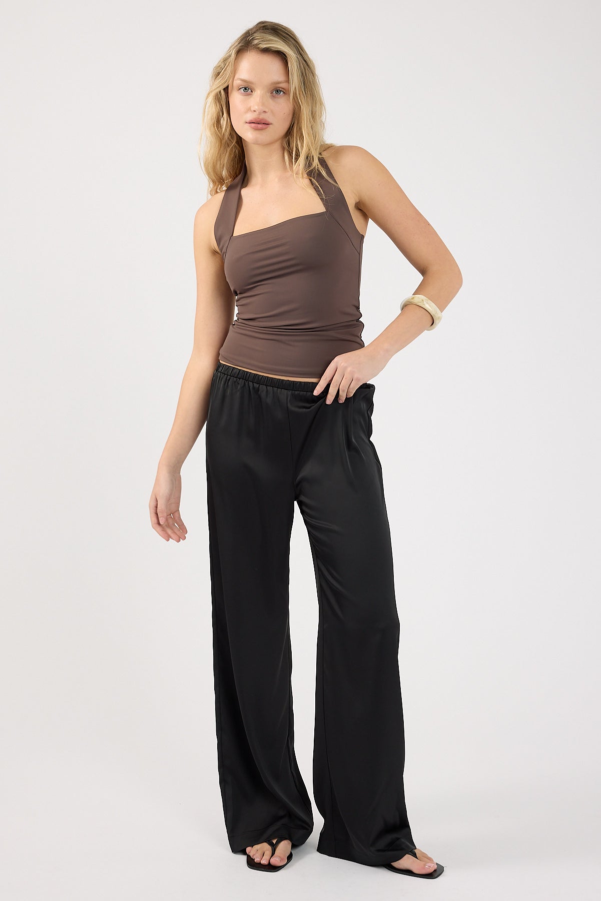 Perfect Stranger Bailey Halter Top Brown