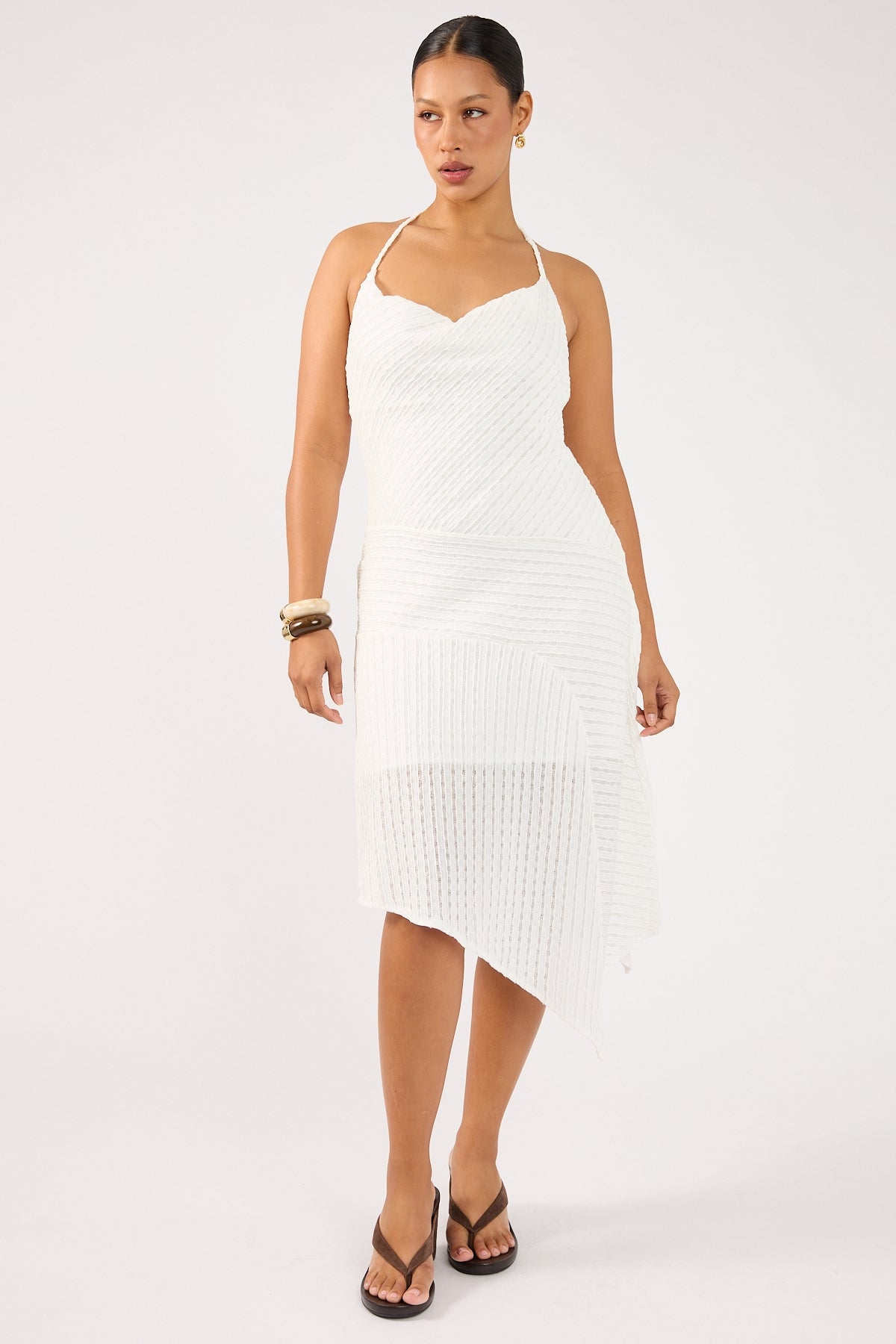 Perfect Stranger Arabella Asym Midi Dress Cream