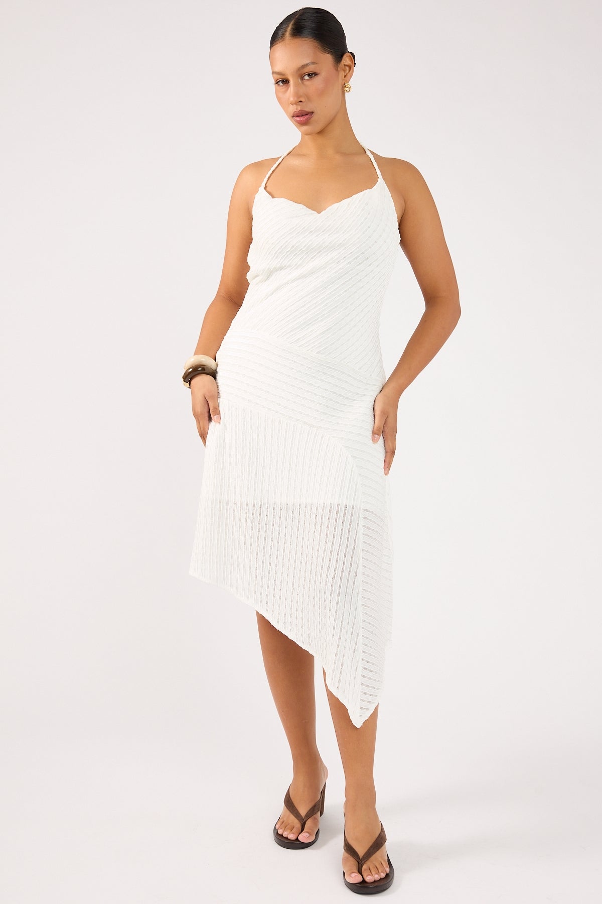 Perfect Stranger Arabella Asym Midi Dress Cream
