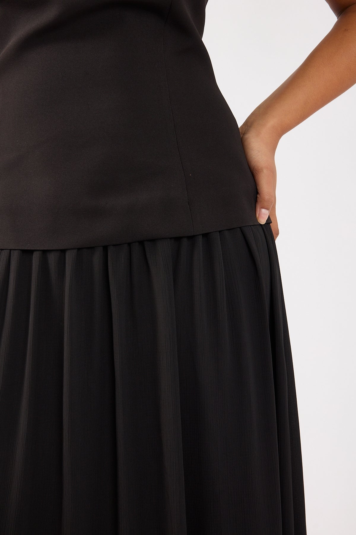 Perfect Stranger Emilia Drop Waist Midi Dress Black