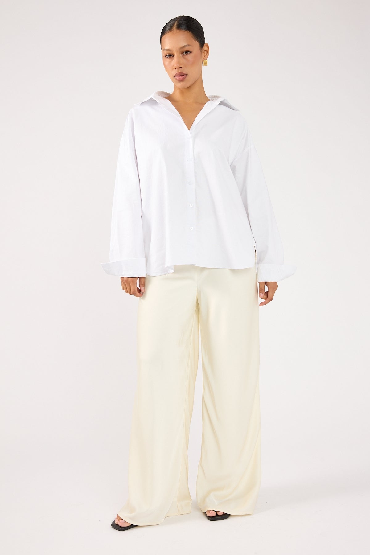 Perfect Stranger Edith Drawstring Satin Pants Cream