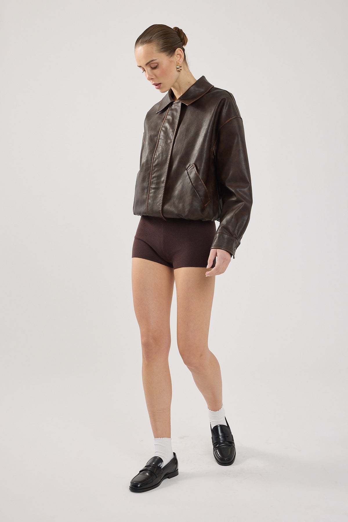 Perfect Stranger Marco Mini Knit  Short Brown