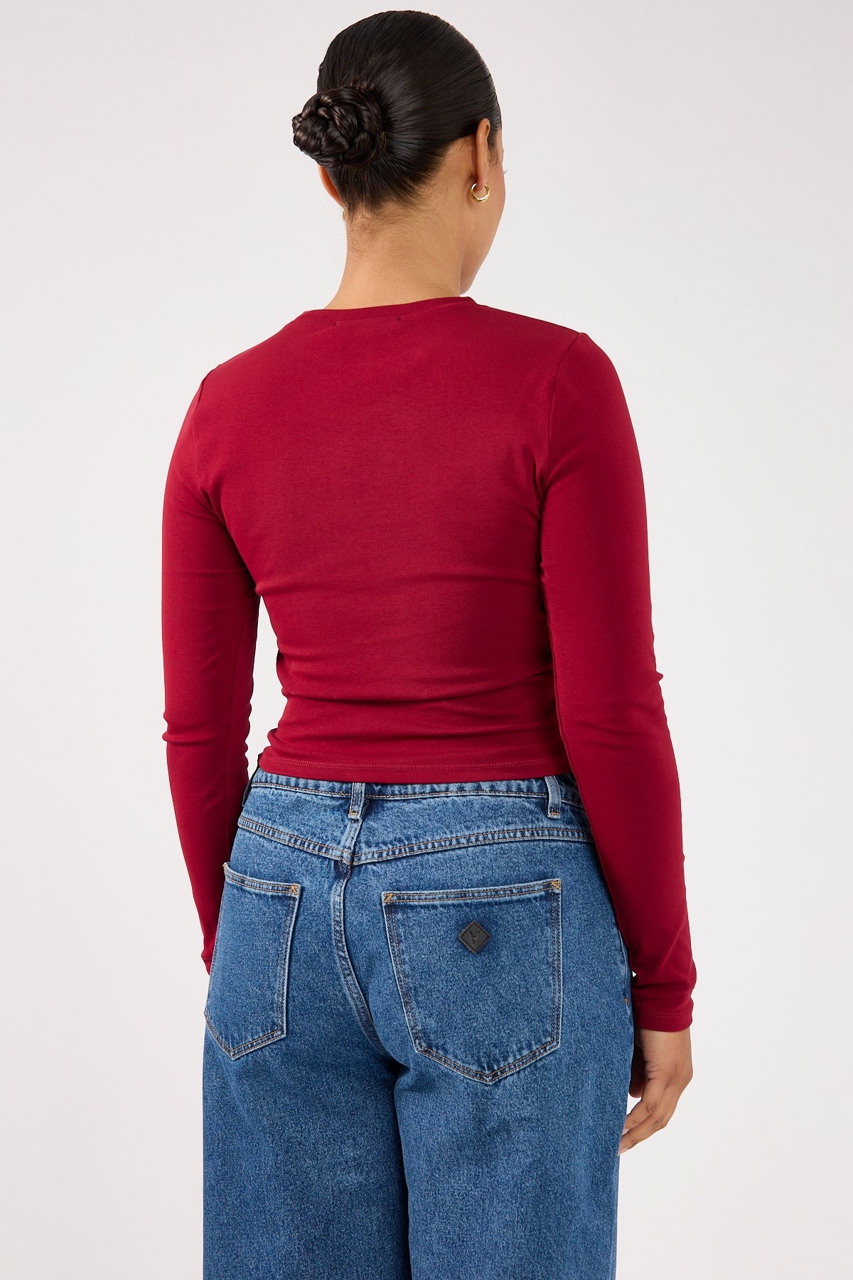 Perfect Stranger Long Sleeve Tee Burgundy