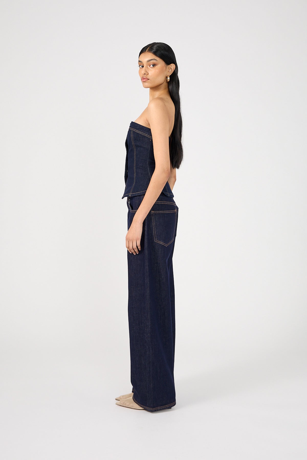 Perfect Stranger Mid Rise 90's Slouch Jean Raw Indigo