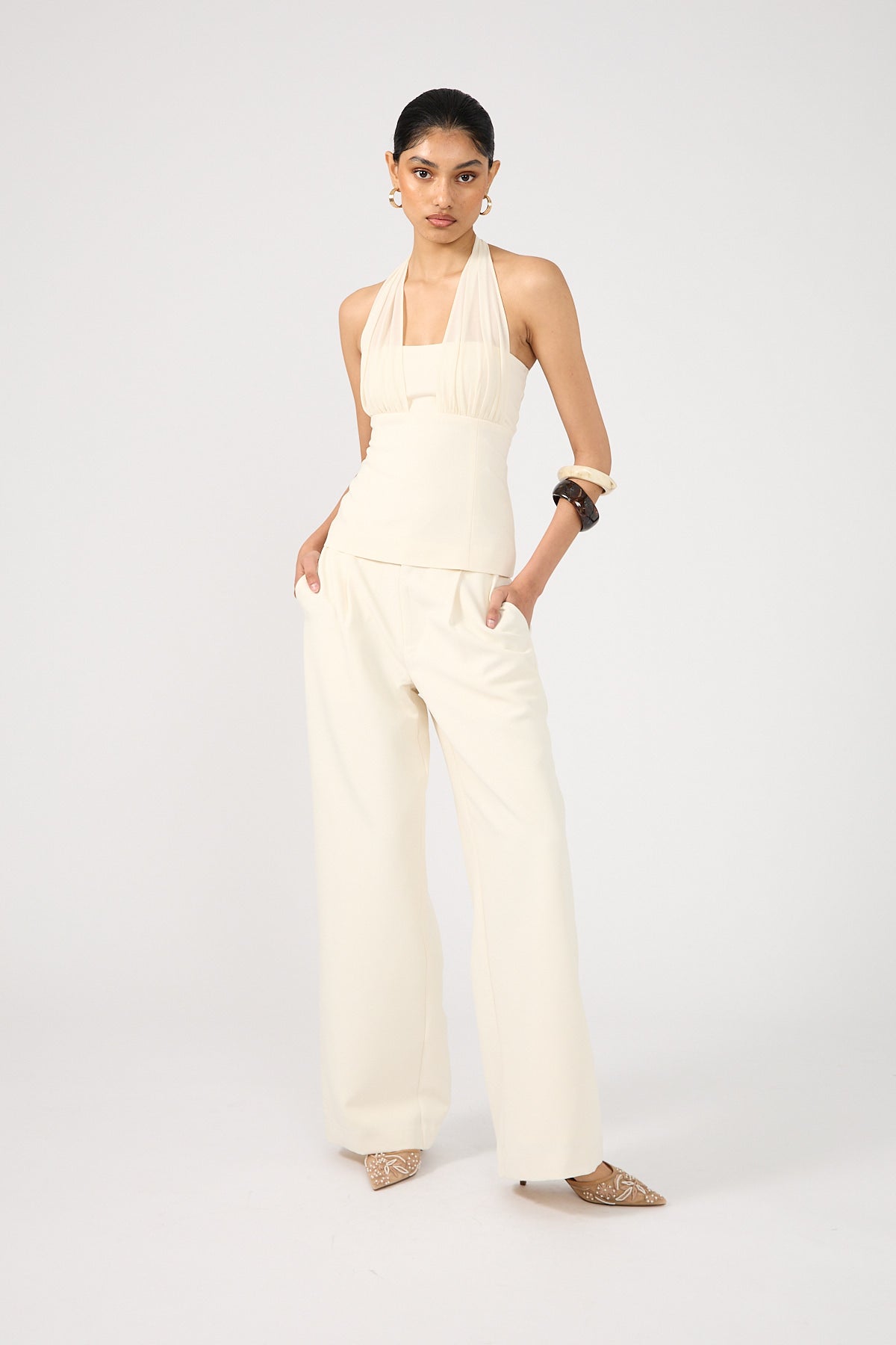 Perfect Stranger Lula Halter Top Cream