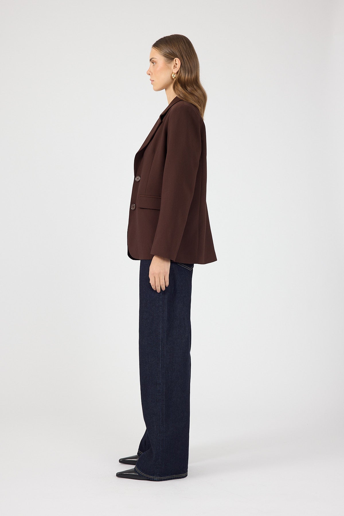 Perfect Stranger Luca Oversized Blazer Chocolate