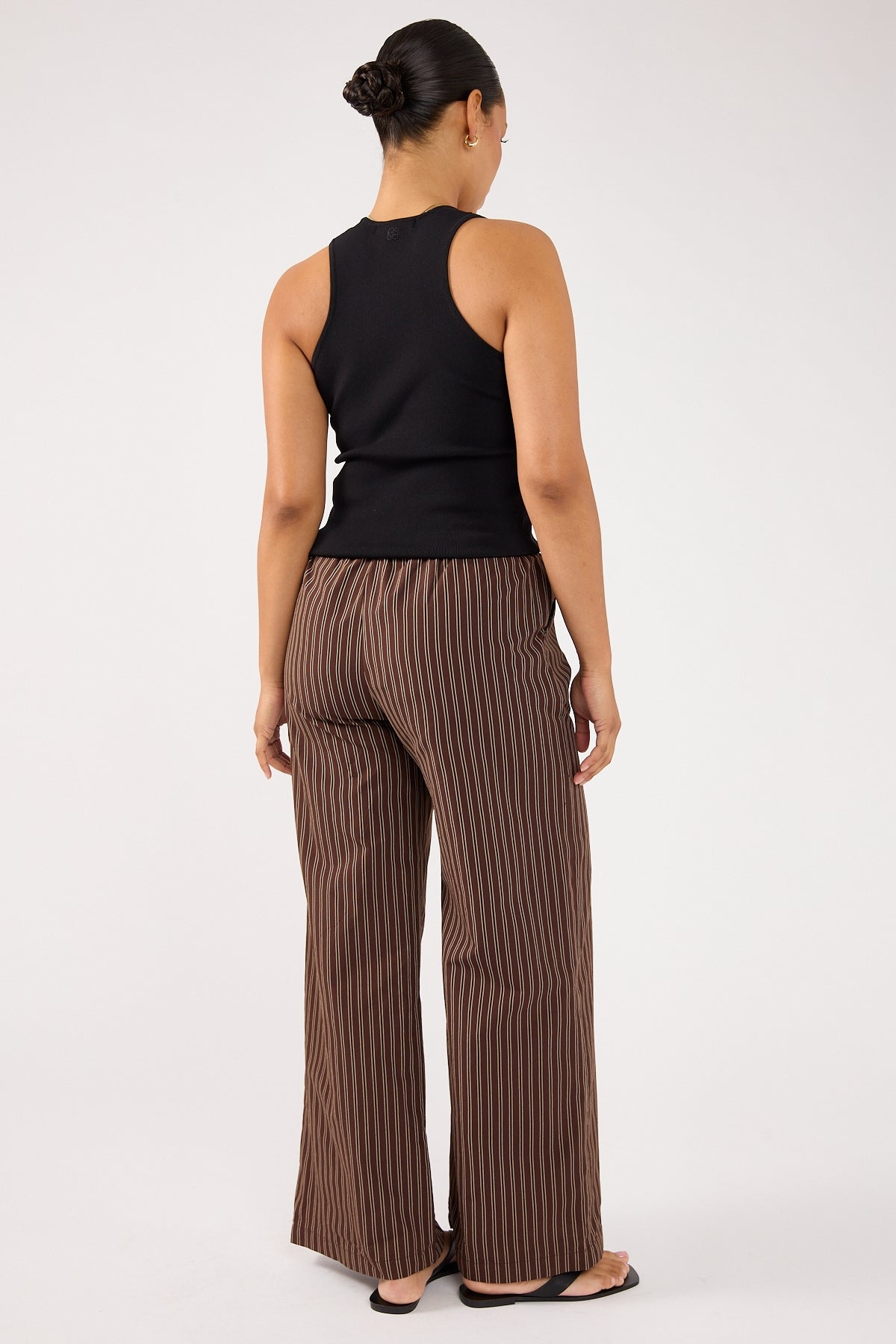 Perfect Stranger Hadid Striped Elasticated Pant Brown Stripe