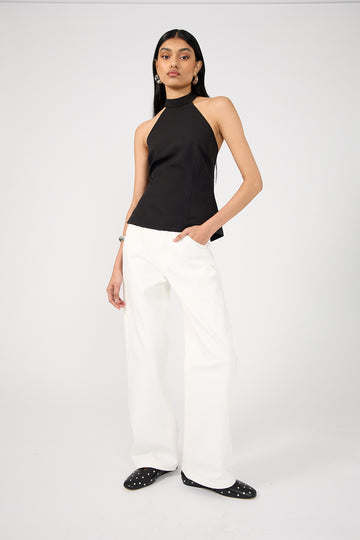 Perfect Stranger Low Rise Baggy Jean Clean White Denim