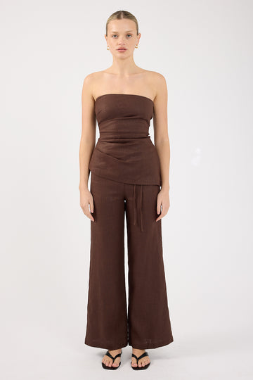 Perfect Stranger Marlo Mid Rise Menorca Pant Brown
