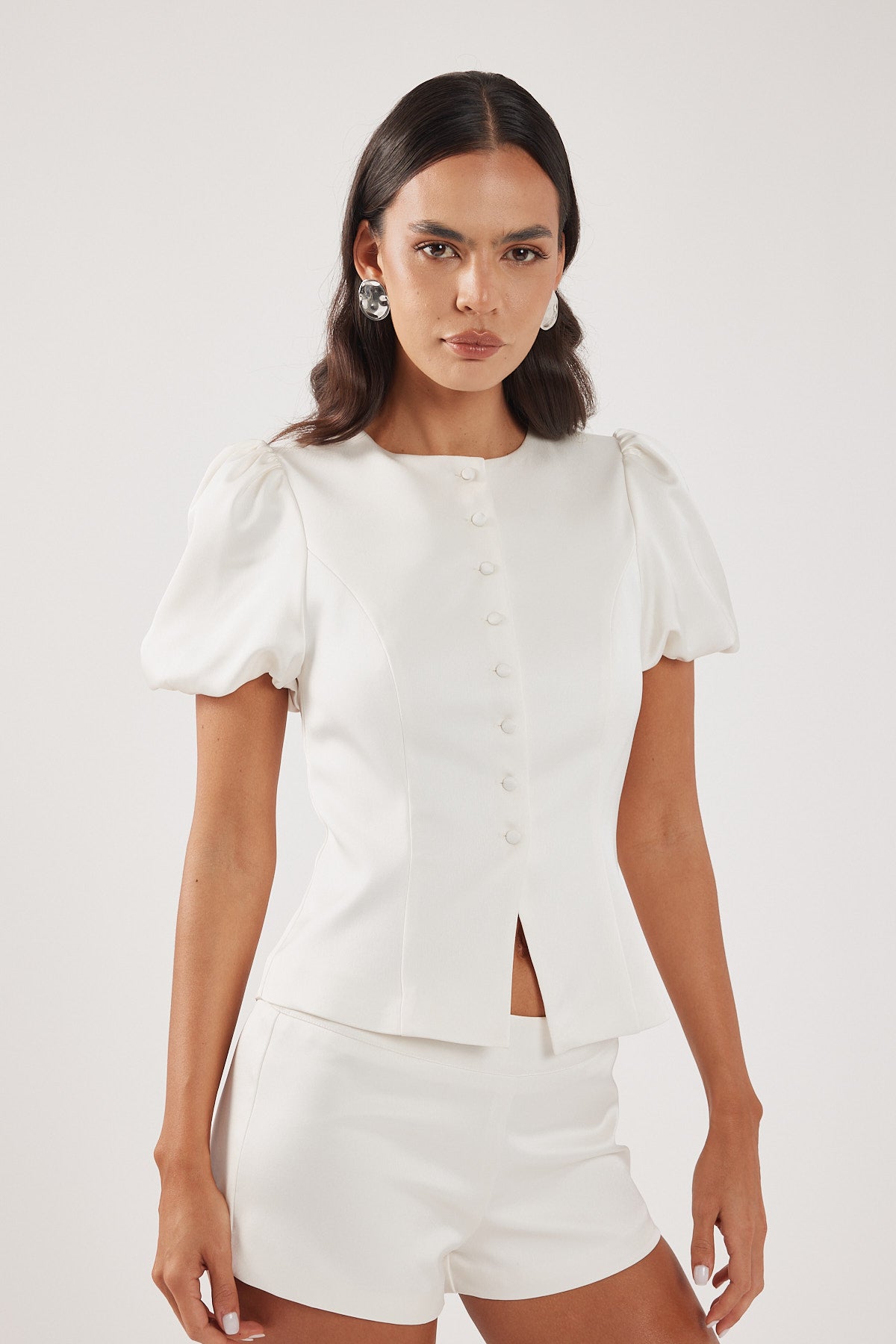 Perfect Stranger Fenella Short Sleeve Top White