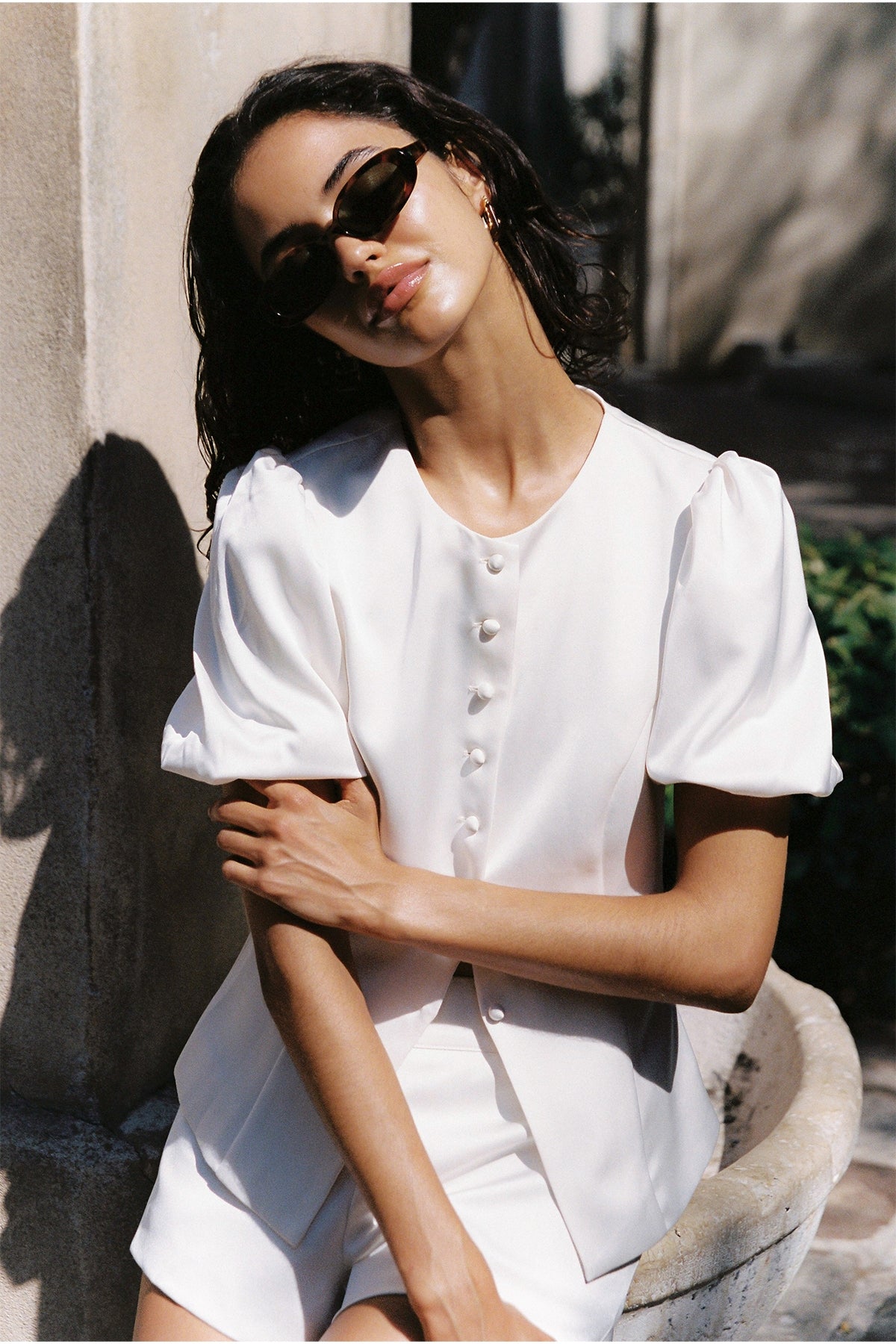 Perfect Stranger Fenella Short Sleeve Top White