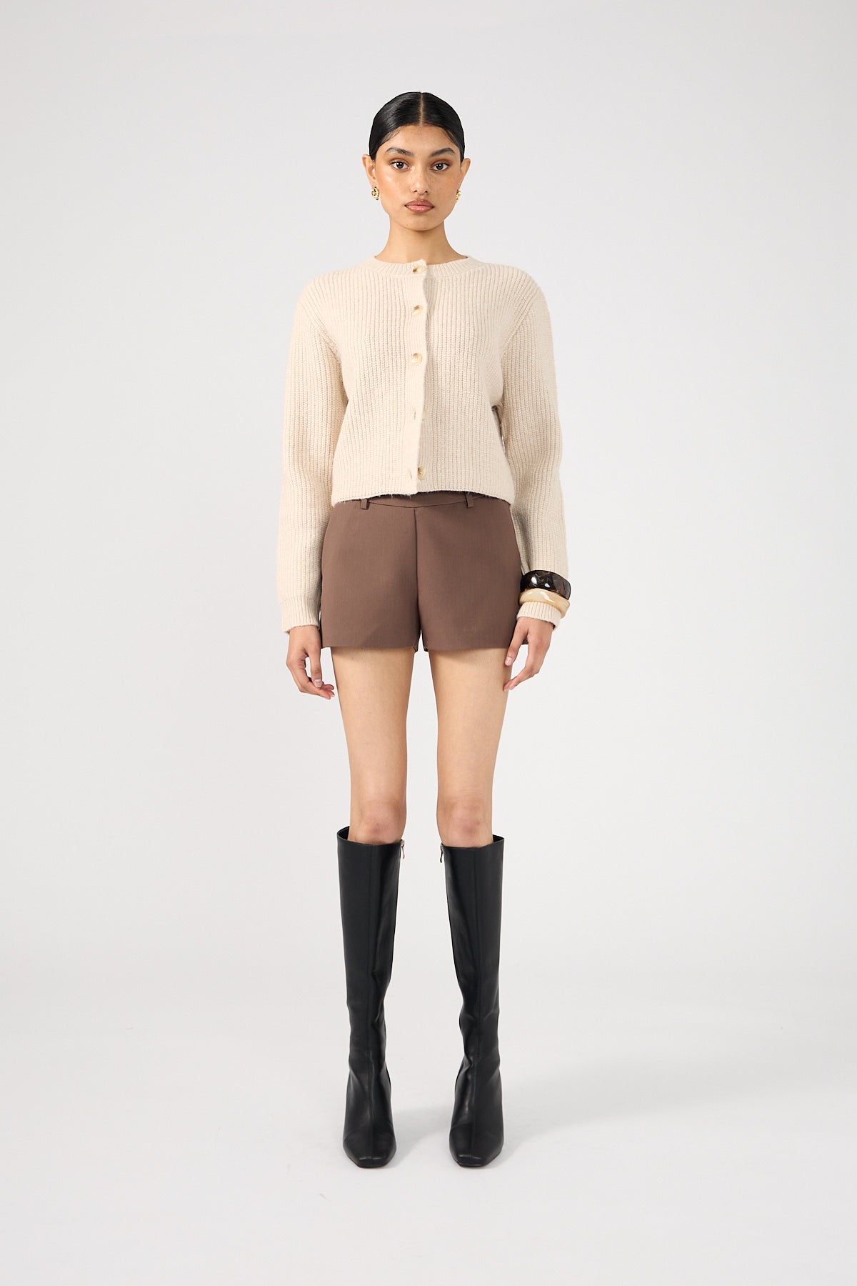 Perfect Stranger Prue Fluffy Cardigan Neutral