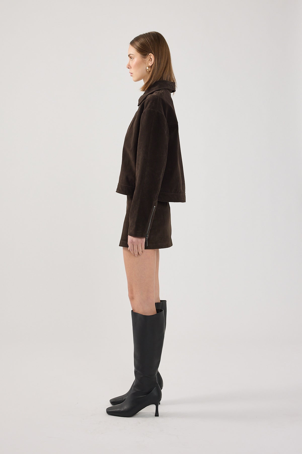 Perfect Stranger Kandice Suede Skort Brown